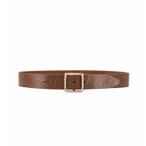 rag & bone Brown Leather Belt with Gold Buckle